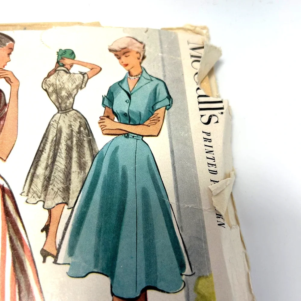 McCalls Vintage 1952 Pattern #8897 Misses‎ Flare Dress Size 16 HTF